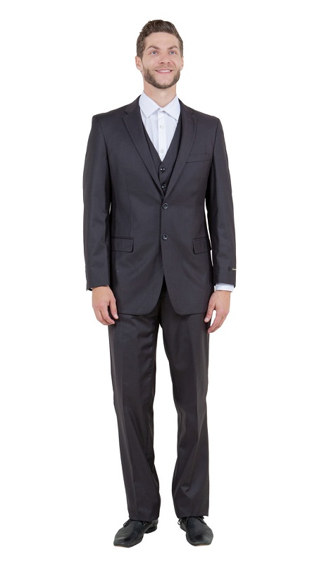 TAZZIO Mens Suit-M302-13-Dark Grey