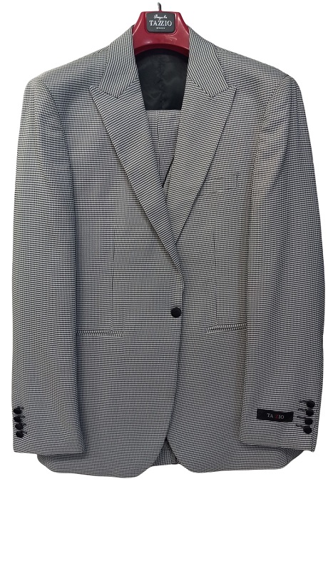 Tazzio Mens Suit M319-01-BLK-WHT
