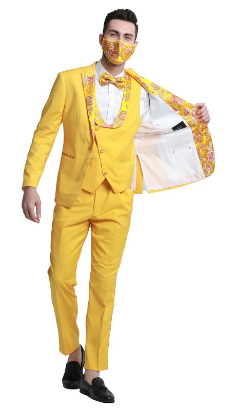 Tazzio Mens Suit-M331SK-04-GOLD