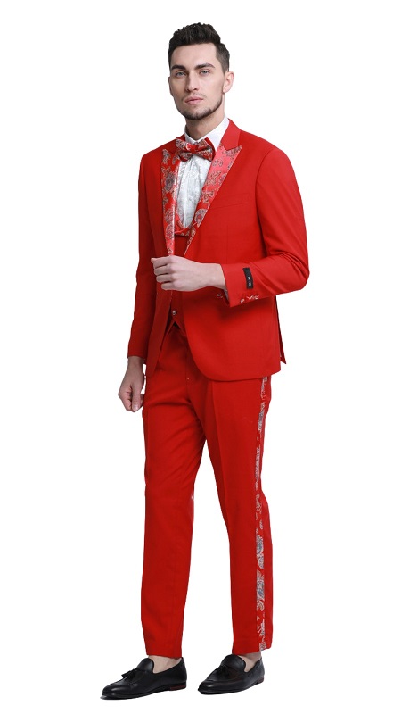 Tazzio Mens Suit-M331SK-05-RED