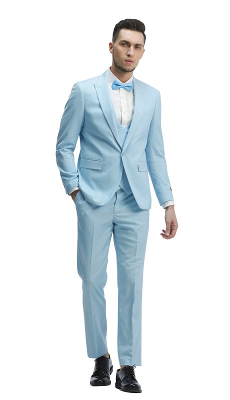Tazzio Mens Suit M336SK-BABY BLUE
