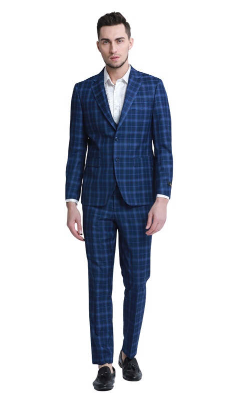 TAZZIO Mens Suit-M337SK-04-Blue