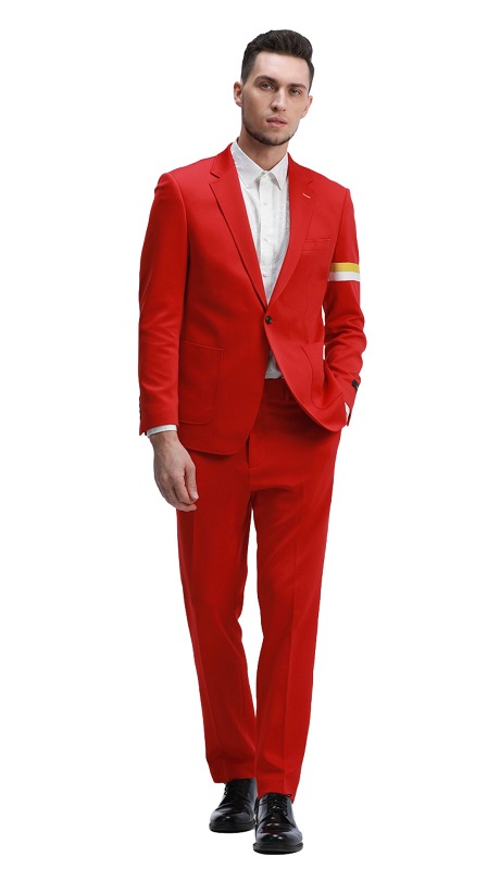 TAZZIO Mens Suit-M342SK-01-RED
