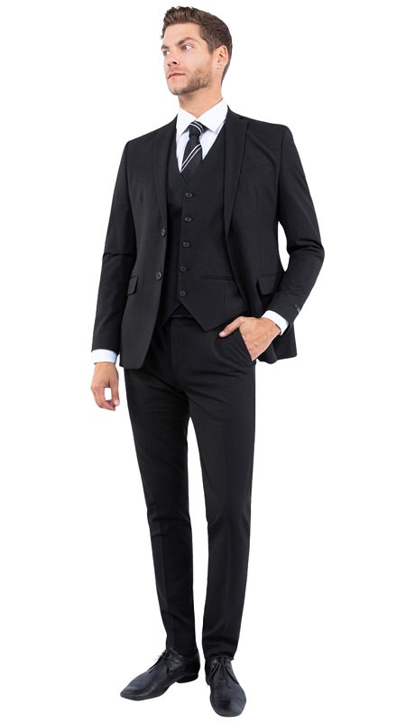 Zegarie Mens Suit-M362S-01-BLACK 