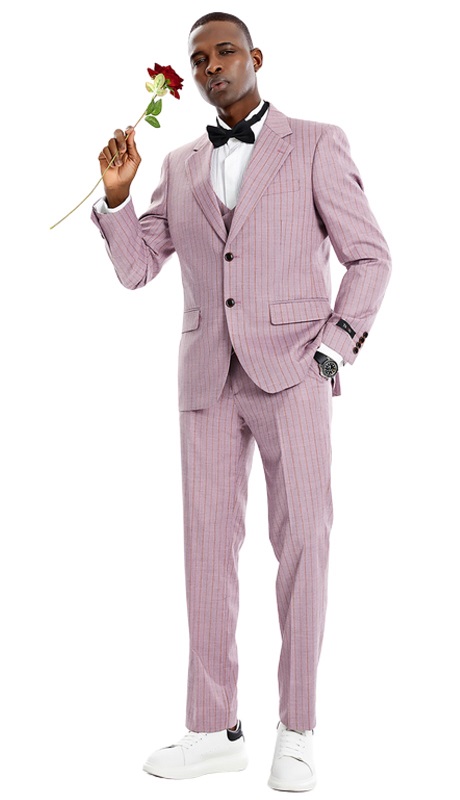Tazzio Mens Suit M371SK-02-DUSTY ROSE