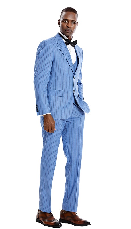 Tazzio Mens Suit-M371SK-03-SMOKE BLUE