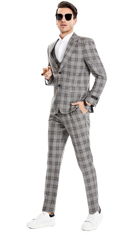 Tazzio Mens Suit-M373SK-02-COFFEE MOCHA