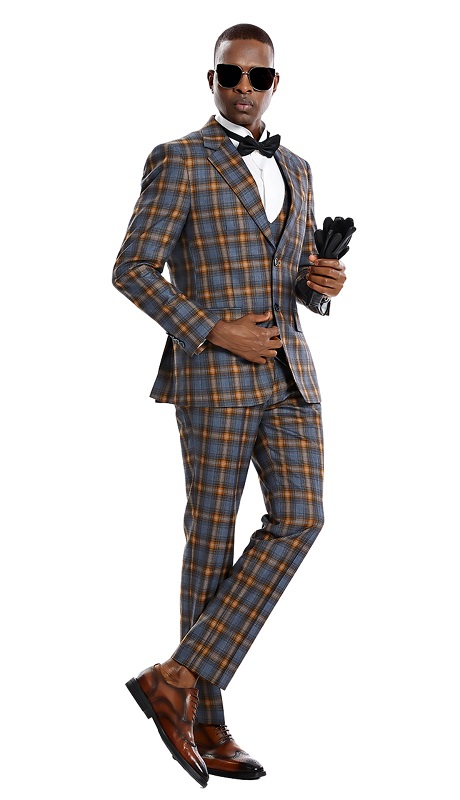 Tazzio Mens Suit-M373SK-03-MARBLE BROWN