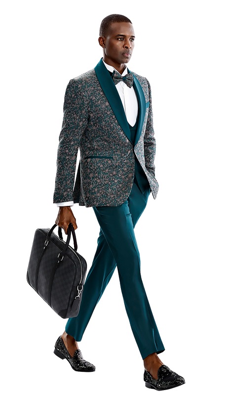 Tazzio Mens Suit-M374SK-01-Green