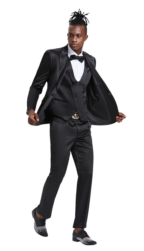 Tazzio Mens Suit-M390SK-06-Black