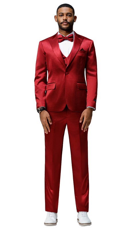 Tazzio Mens Suit-M390SK-10-Burgundy