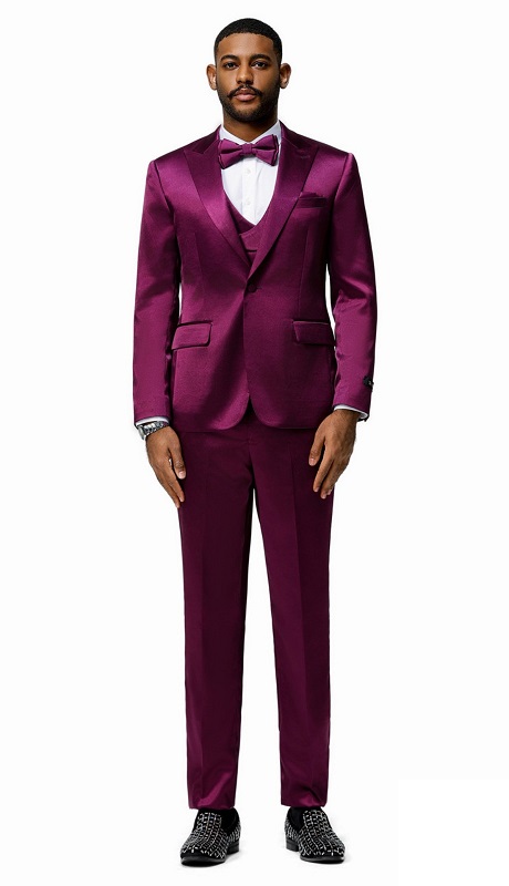 Tazzio Mens Suit-M390SK-11-Purple