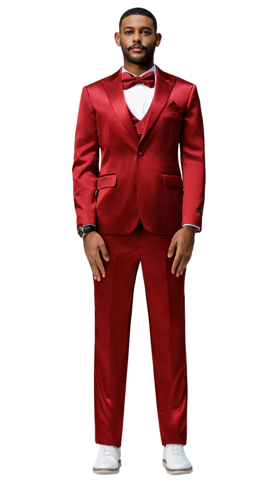 Tazzio Mens Suit-M390SK-10-Burgundy