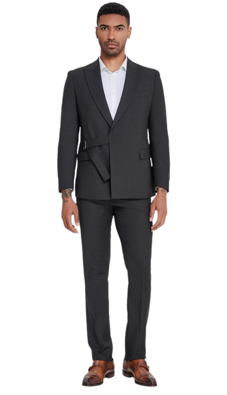 TAZZIO Mens Suit-M407SK-01-BALCK