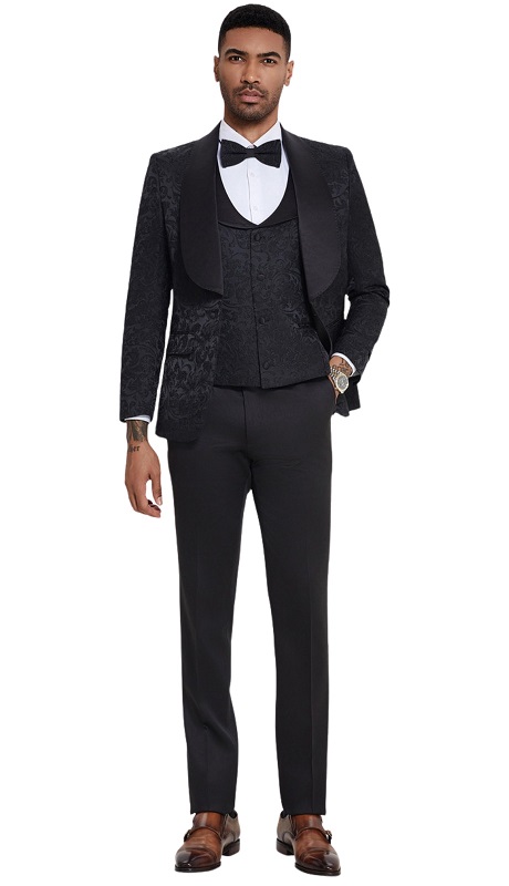 Tazzio Mens Suit-M408SK-02-Black 