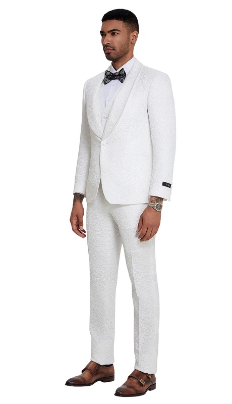 Tazzio Mens Suits M411SK-01-Ivory
