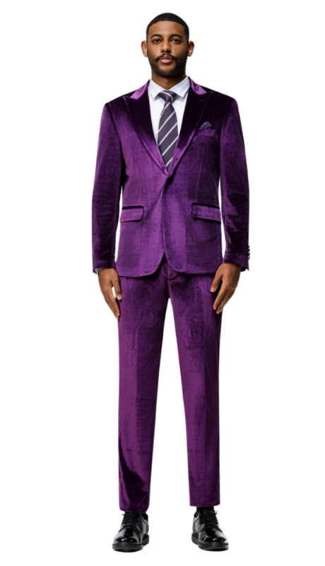  Tazzio Mens Suit M425SK -04-PUR