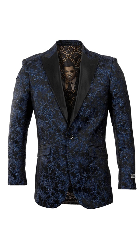 Empire Mens Sports Coat ME227-BLK-BLUE