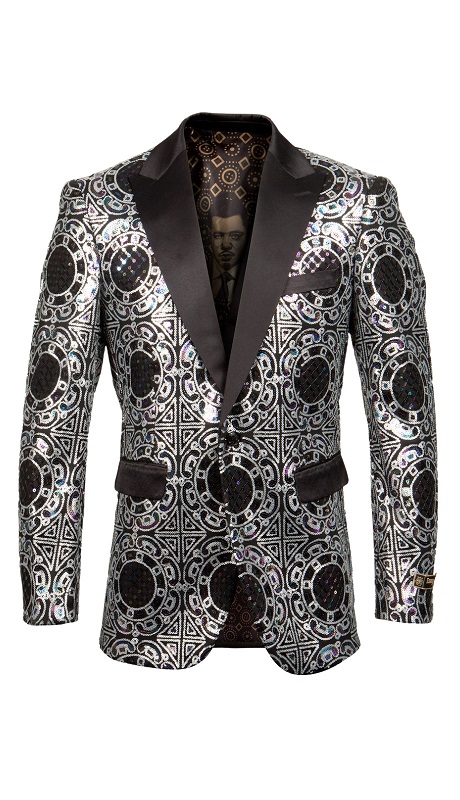 Empire Mens Sports Coat ME259H-BLK-SIL