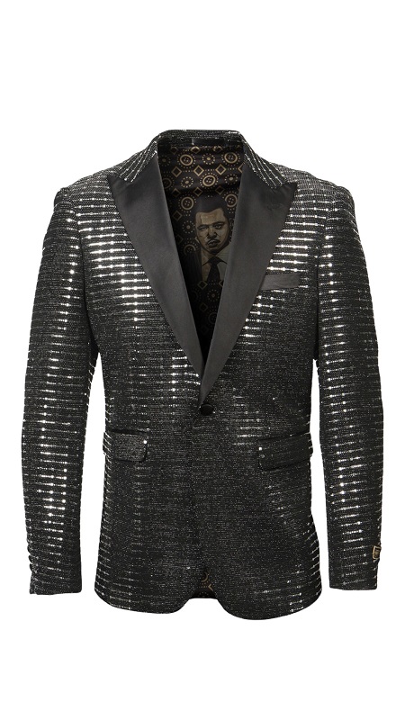 Empire Mens Sport Coat ME263H-02-BLK-SIL