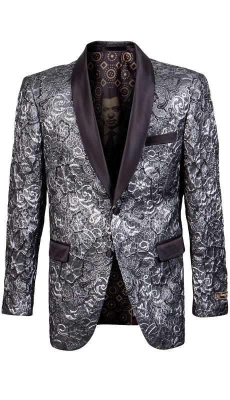 Empire Mens Sports Coat ME319H-SIL/BLK