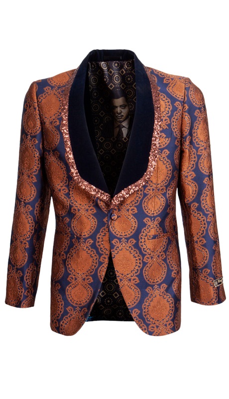 Empire Mens Sports Coat ME326H-ORG-BLUE