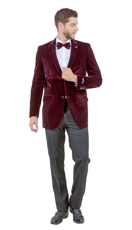 Tazzio Mens Sports Coat MJ111-03A-WINE