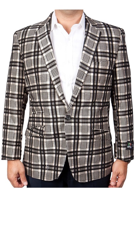 Tazzio Mens Sports Coat MJ112S-BLK-GLD