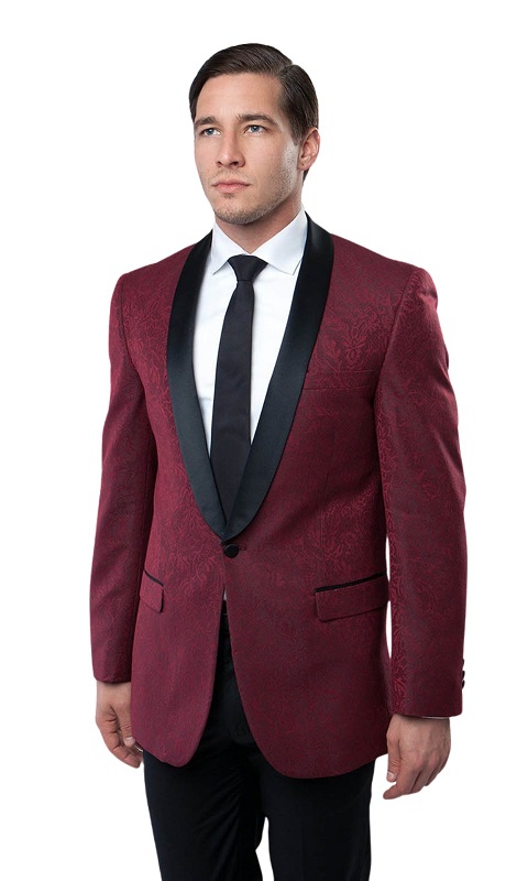 Tazzio Mens Sports Coat MJ124S-BURG
