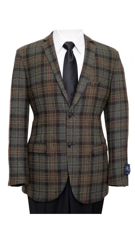 Tazzio Mens Sports Coat MJ127-GRN/BLK
