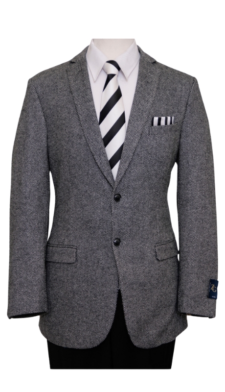ZeGarie Mens Sports Coat MJ130-BLK/WHT