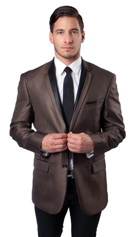 Tazzio Mens Sports Coat MJ139-03-BRN