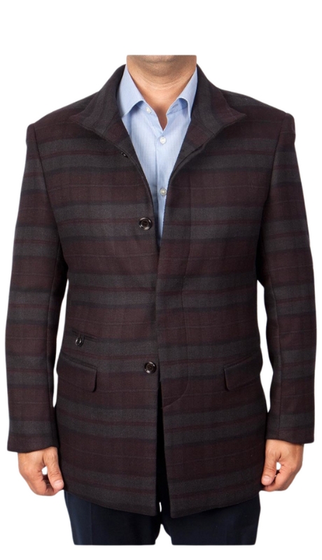 ZeGarie Mens Sports Coat MJ140-BLK/BURG