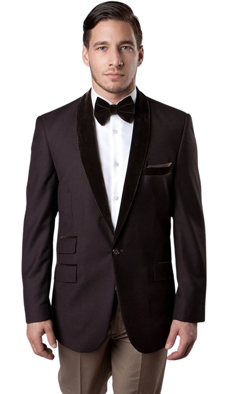 Tazzio Mens Sports Coat MJ145S-BROWN