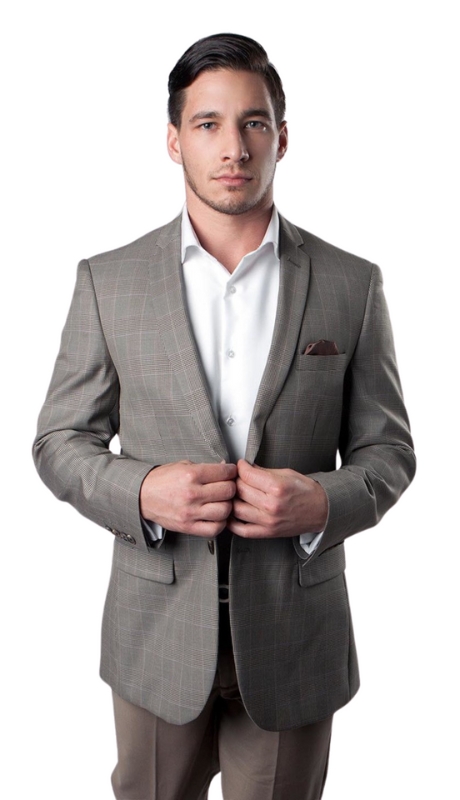 ZeGarie Mens Sports Coat MJ152S-LIGHT BRN