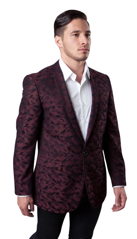 Tazzio Mens Sports Coat MJ153S-04-BURG