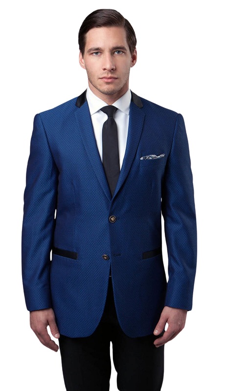 Tazzio Mens Sports Coat MJ154S-BLUE