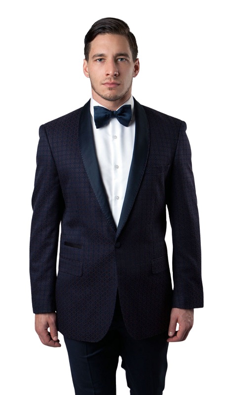 Tazzio Mens Sports Coat MJ157S-BLU/BURG
