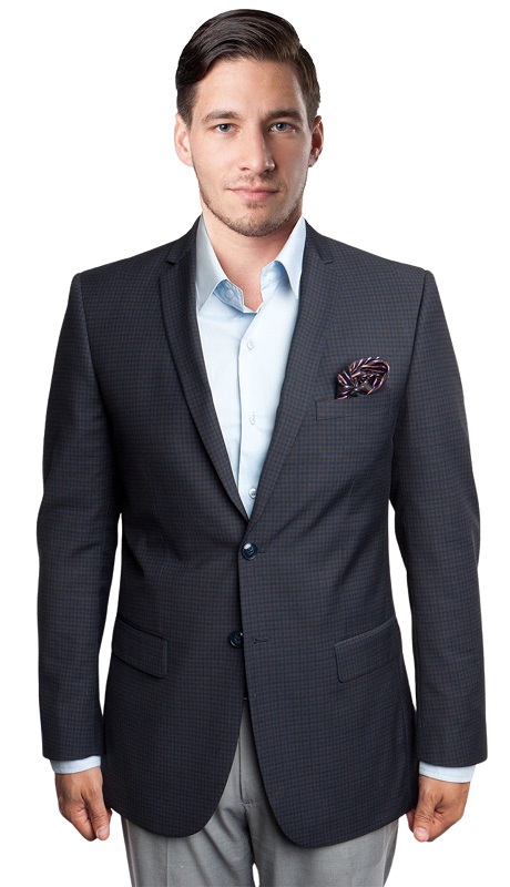 Tazzio Mens Sports Coat MJ162-BLK/BURG