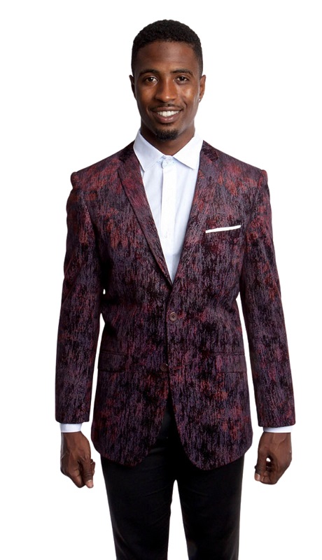 Tazzio Mens Sports Coat MJ164S-BURG