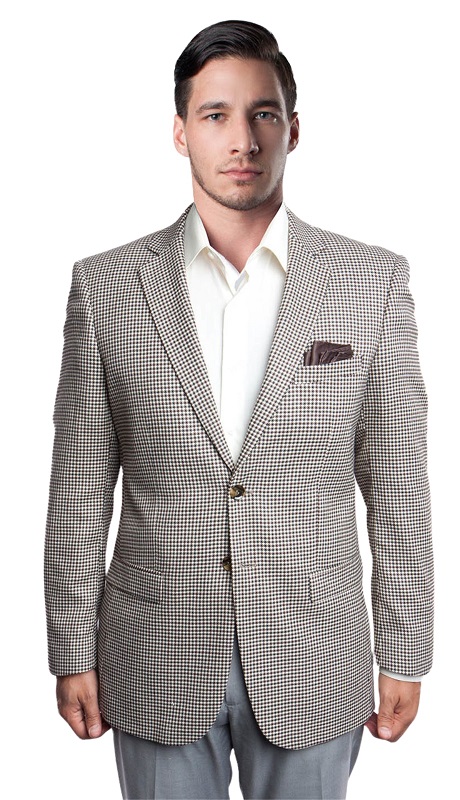 Tazzio Mens Sports Coat MJ165-BLK/OFF-WHT