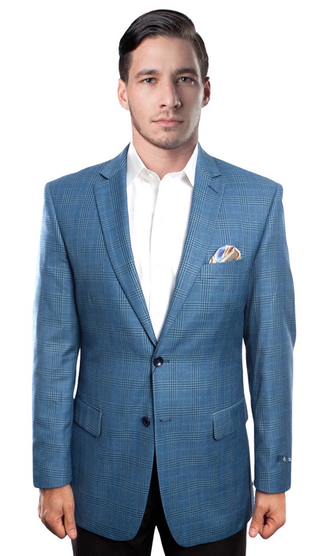 Tazzio Mens Sports Coat MJ179-BLU