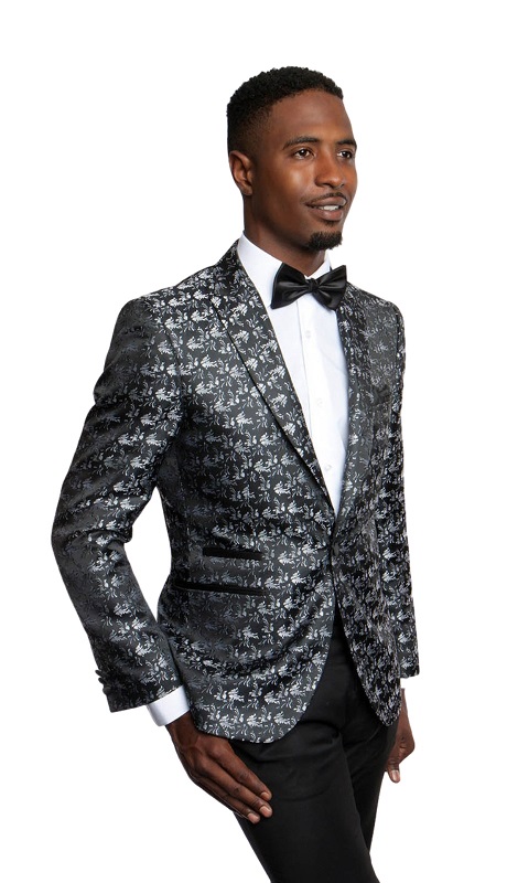 Empire Mens Sports Coat MJ183S-BLK-SIL