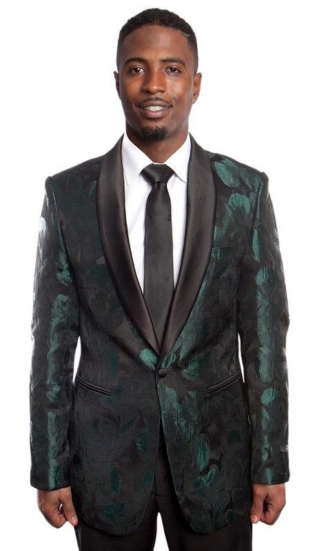 Empire Mens Sports Coat MJ205-GREEN-BLK