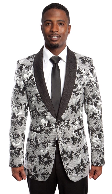 Empire Mens Sports Coat MJ206-BLK-SIL