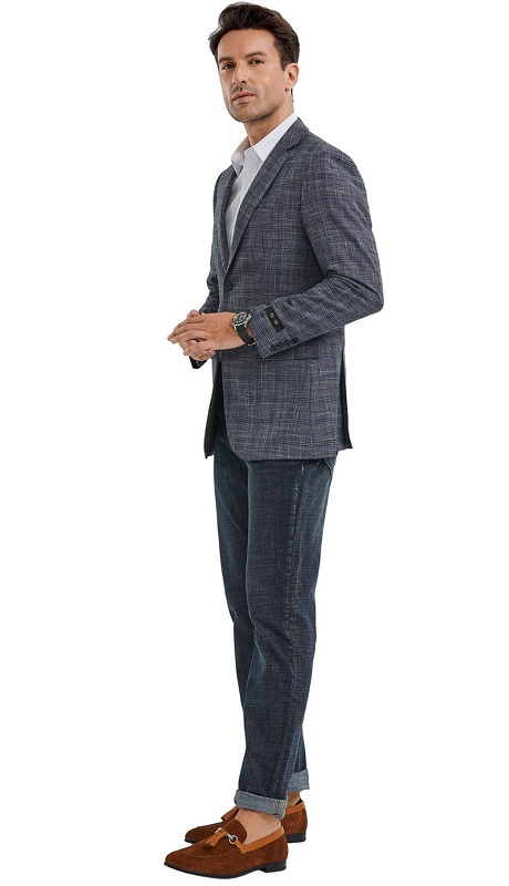 Tazzio Mens Sports Coat MJ351S-01-NAVY