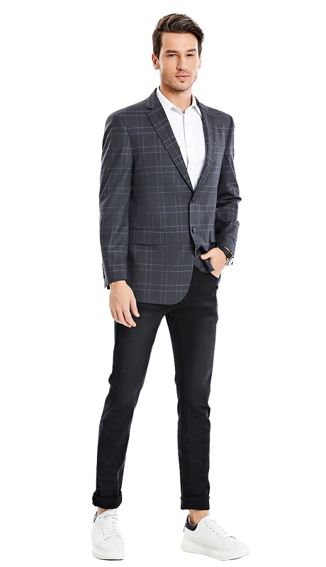 Tazzio Mens Sports Coat MJ356-03-DK-GRAY