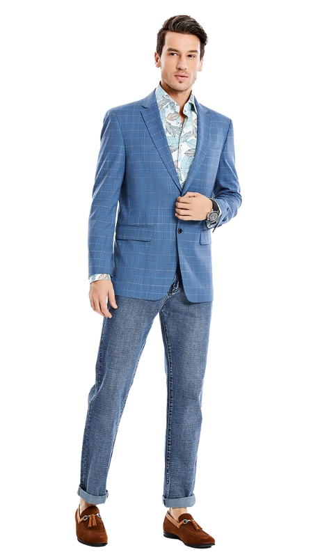 Tazzio Mens Sports Coat MJ358- 02 TEAL 