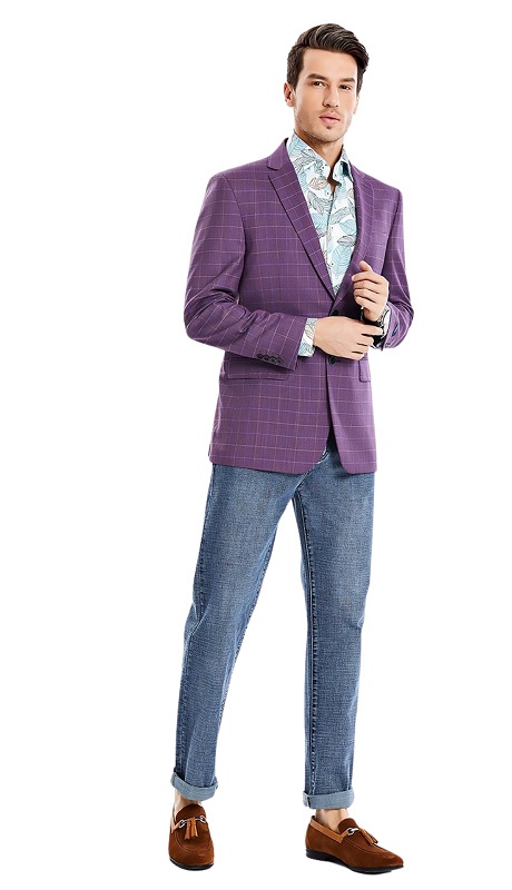 Tazzio Mens Sports Coat MJ358- 01 -MAGENTA