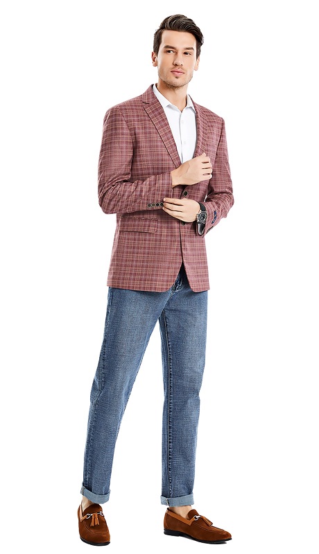 Tazzio Mens Sports Coat MJ359-01-MAUVE